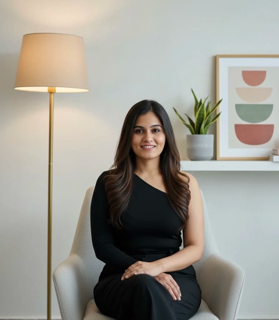 Threads & Space founder in professional portrait showcasing luxury interior design expertise